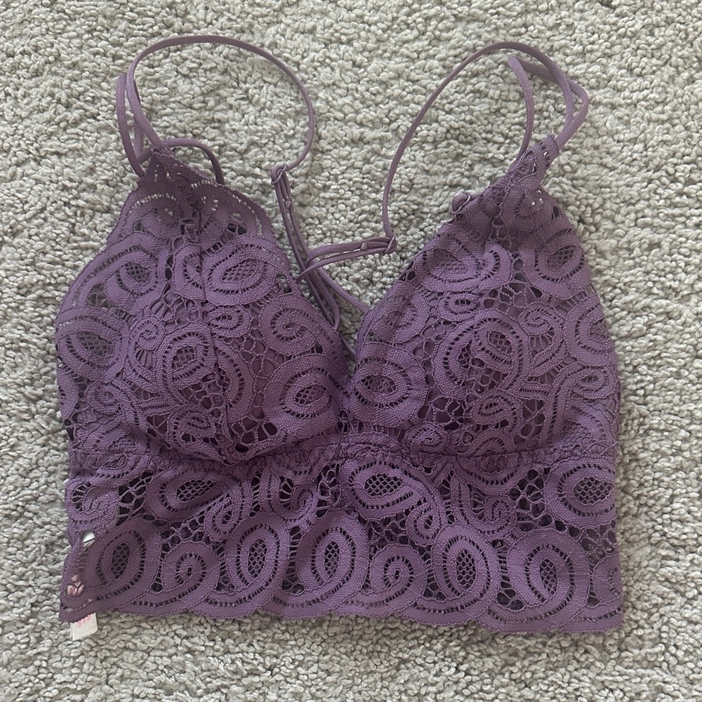 PINK Victoria's Secret Lace Bralette in Plum